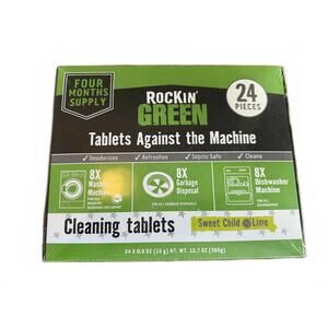 Rockin' Green Cleaning Tablets - Sweet Child‎ Lime Scent, 24 Pieces